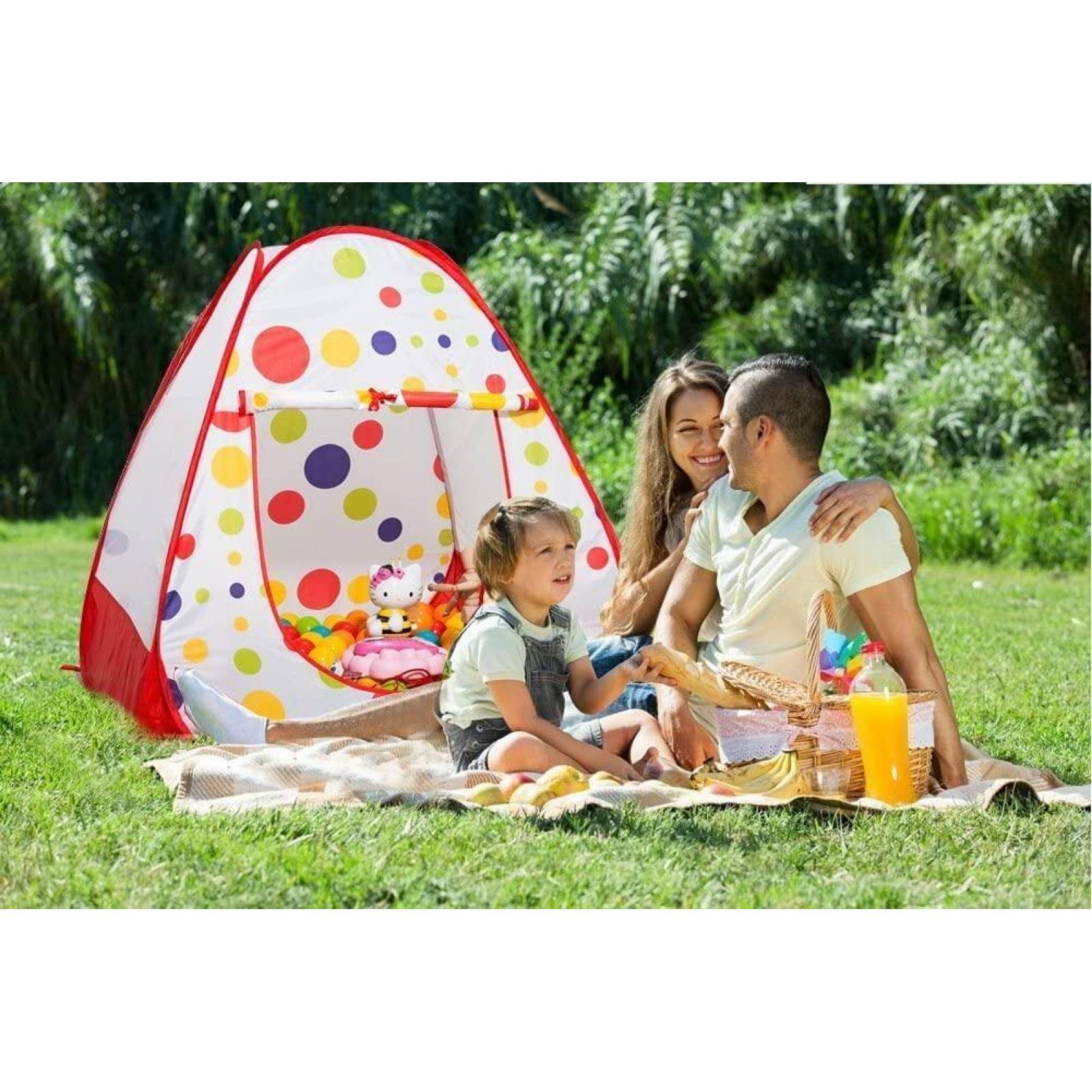 Carpa Tienda Indios Tipi Polka Niños Blanco Unitalla