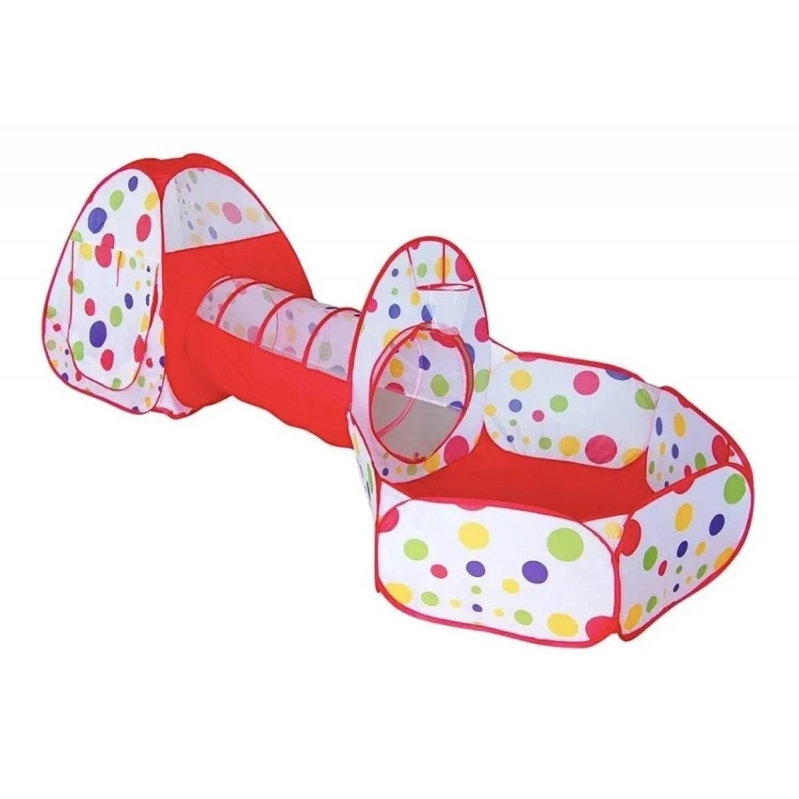 Tunel Gusano Alberca de pelotas 3 en 1 Rojo Unitalla