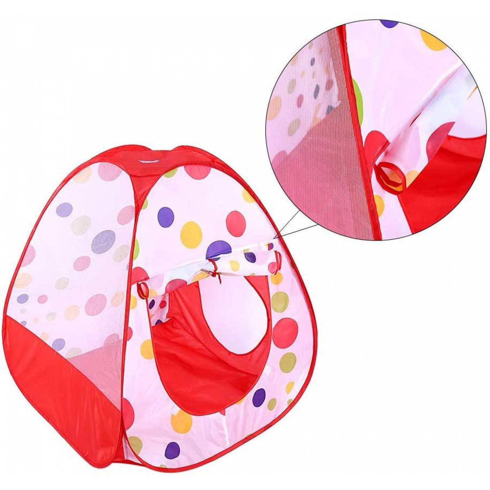 Tunel Gusano Alberca de pelotas 3 en 1 Rojo Unitalla