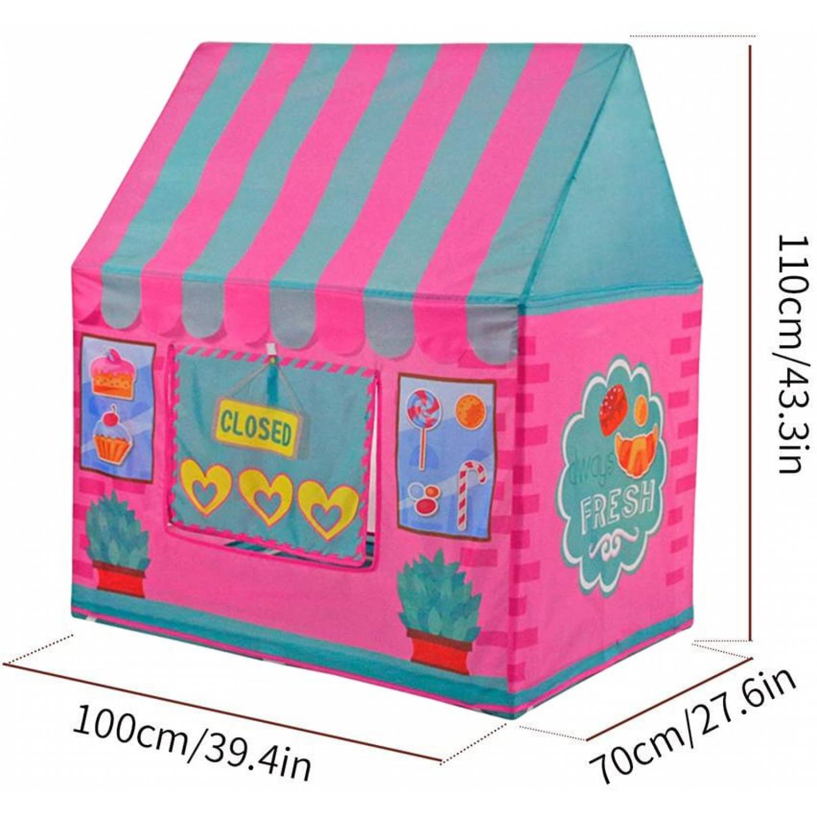 Carpa Tienda Infantil Casa de Helados Plegable Rosa Unitalla