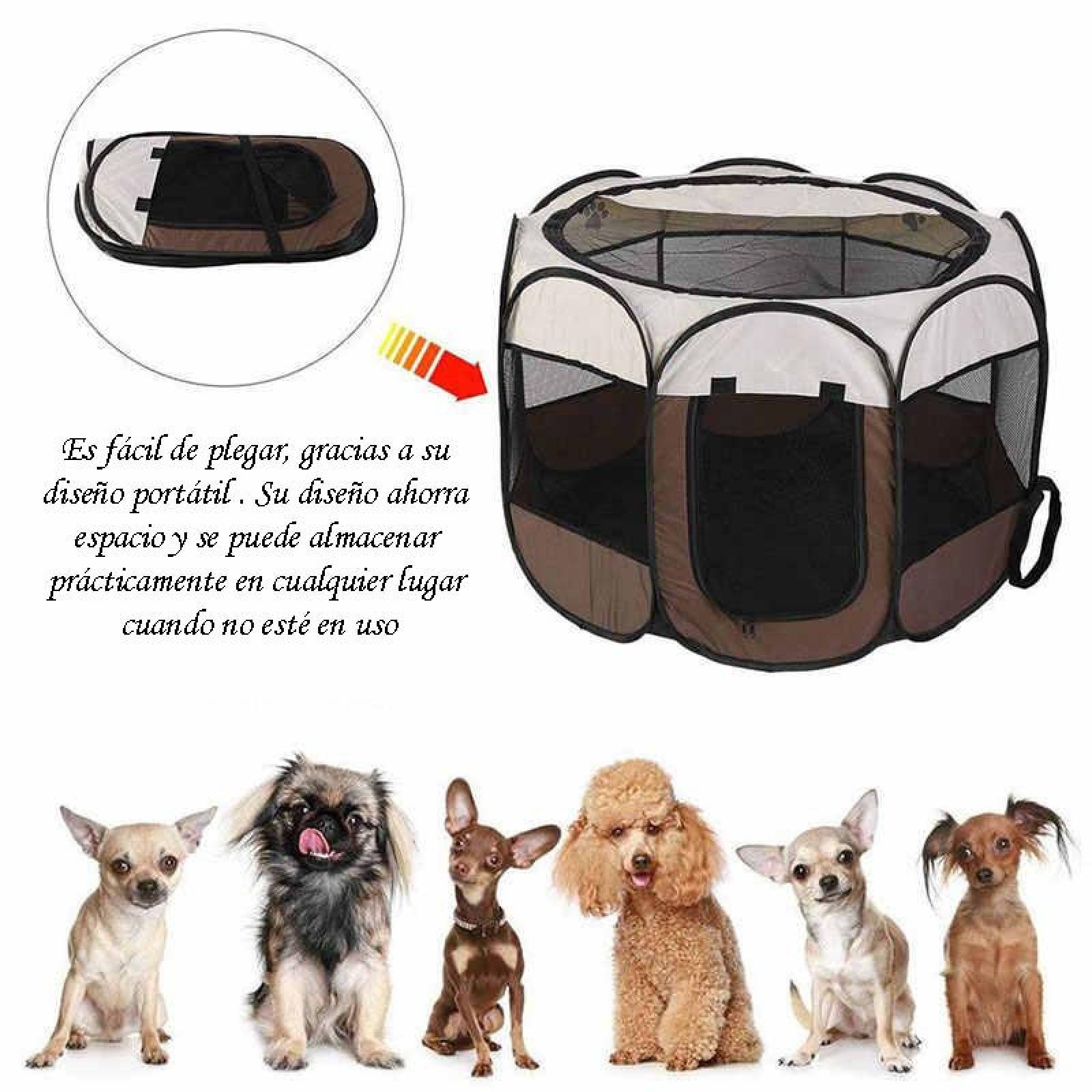 Tienda de campaña Corral para Mascotas Pet Tent Mediano Café Unitalla