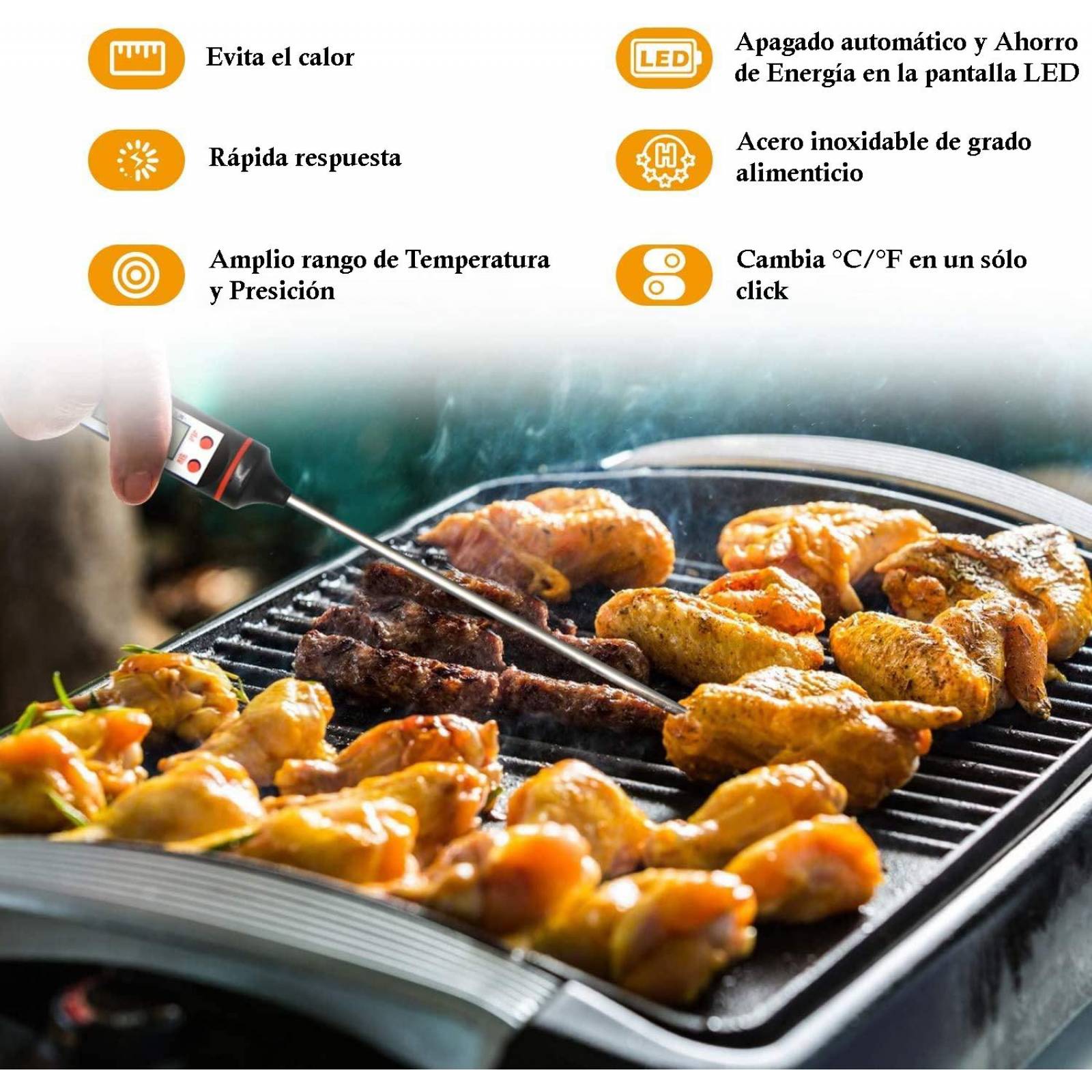 Termómetro Digital de Cocina para Carne o Reposteria 
