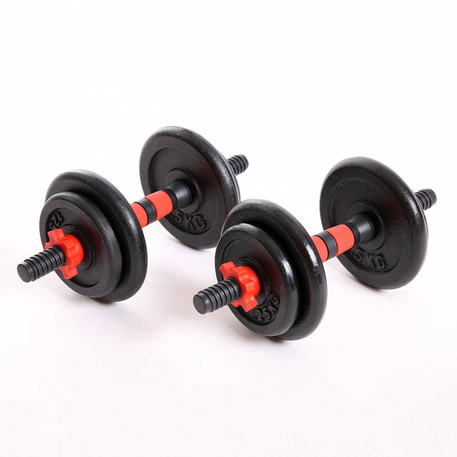 Set de 2 mancuernas ajustables con discos de metal 15 Kg Negro Unitalla
