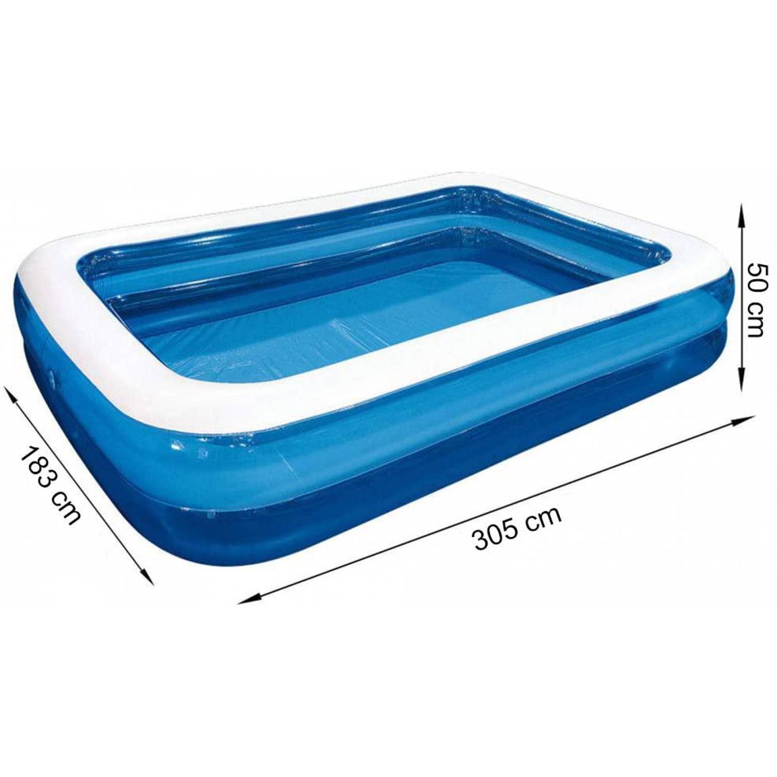 Alberca Piscina Familiar Rectangular Inflable 305x183x50 cm 