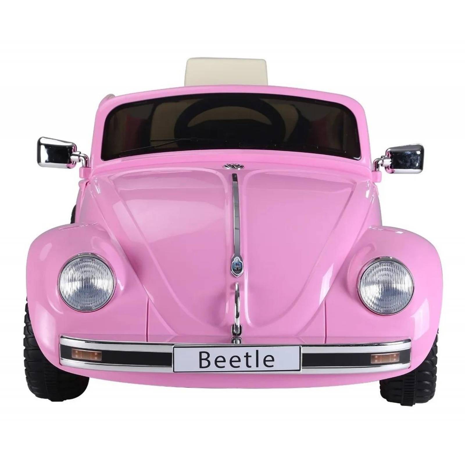 Carrito Montable Eléctrico Volkswagen Beetle 12v Rosa Unitalla