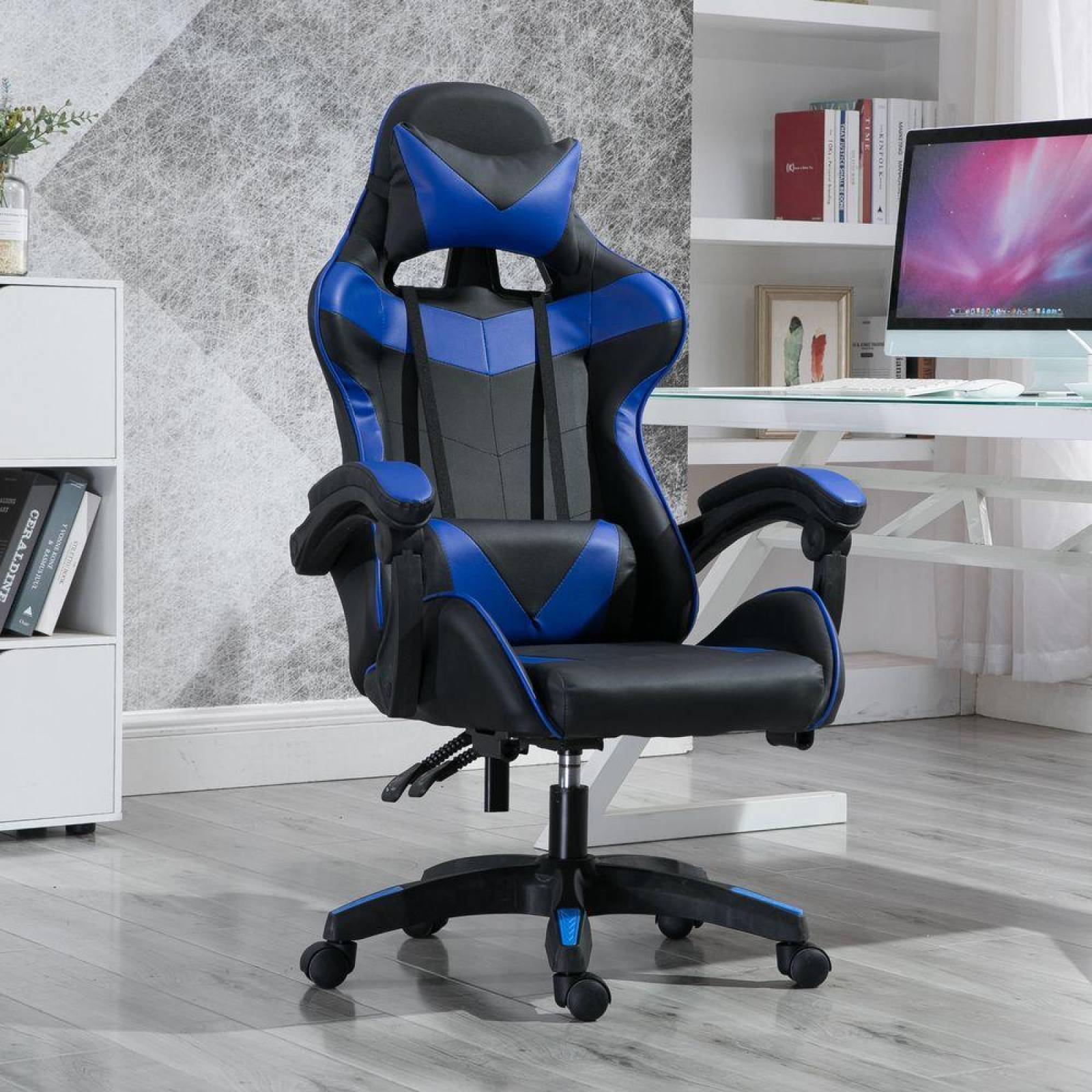 Silla Gamer Escritorio Ergonómica Reclinable Azul