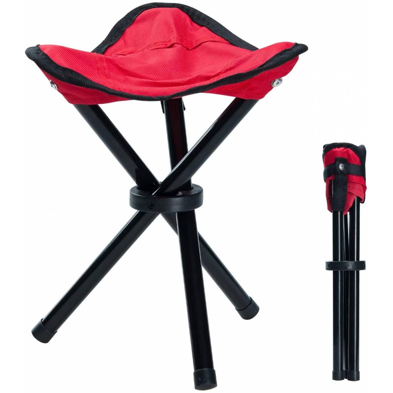 Set De 2 Bancos plegables portátil tipo taburete para playa y camping Rojo