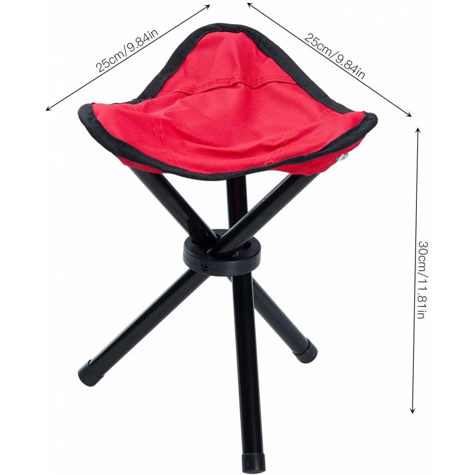 Set De 2 Bancos plegables portátil tipo taburete para playa y camping Rojo