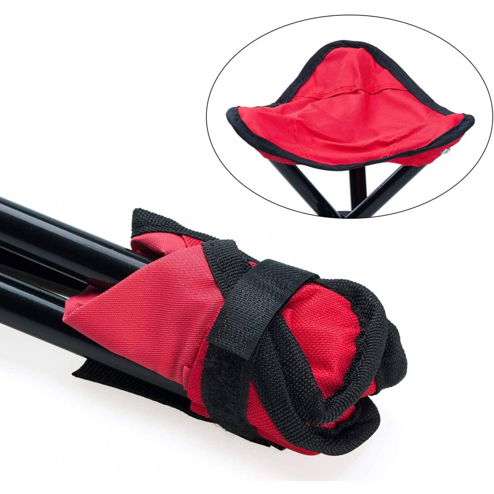 Set De 2 Bancos plegables portátil tipo taburete para playa y camping Rojo