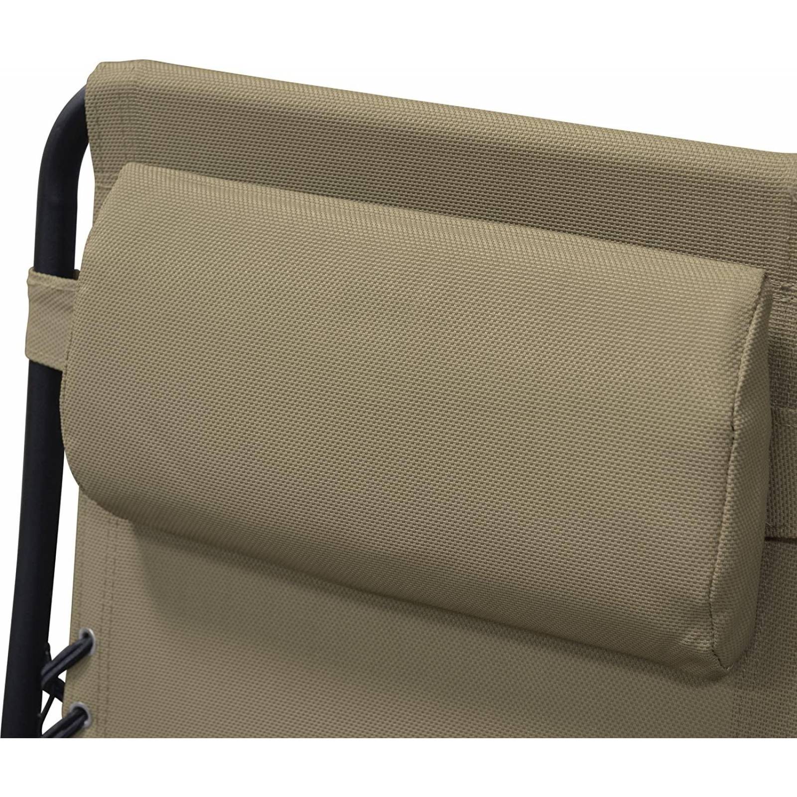 Set De 2 Sillas Tipo Camastro Plegable Tecnologia Gravedad Cero Reclinable Beige