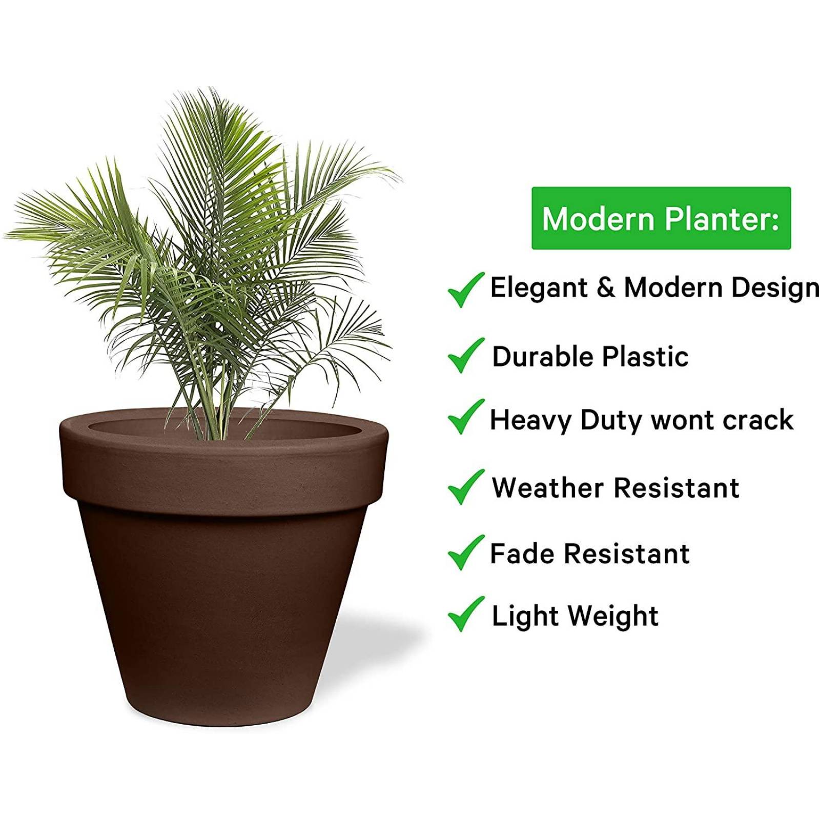 Maceta Plastica Tradicional 30 x 30 cm Café