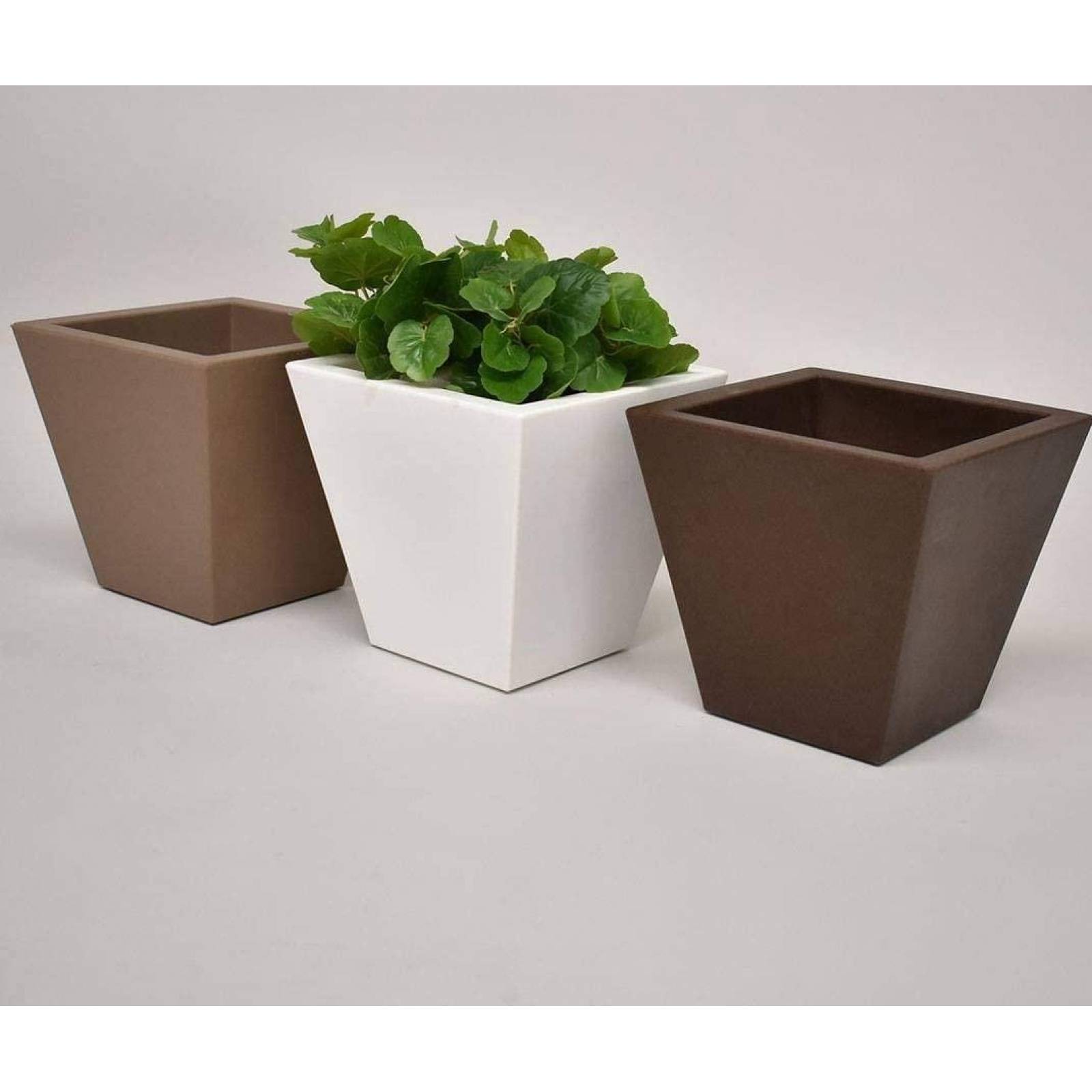 Maceta Plastica Cuadrada 30 x 30 cm Café