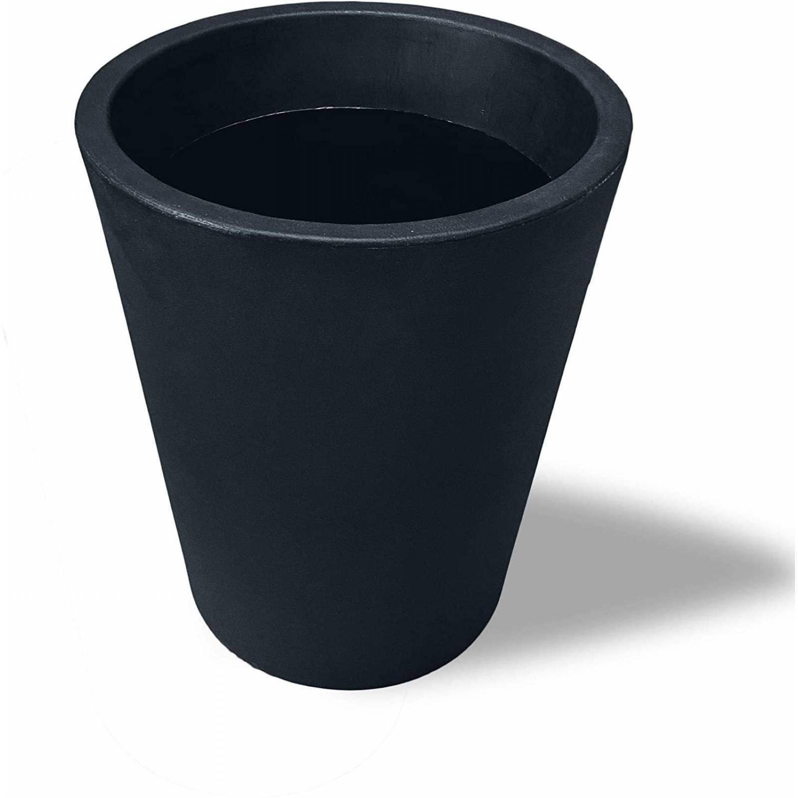 Maceta Plastico Redonda con Drenaje, 38 cm x 33 cm Negro