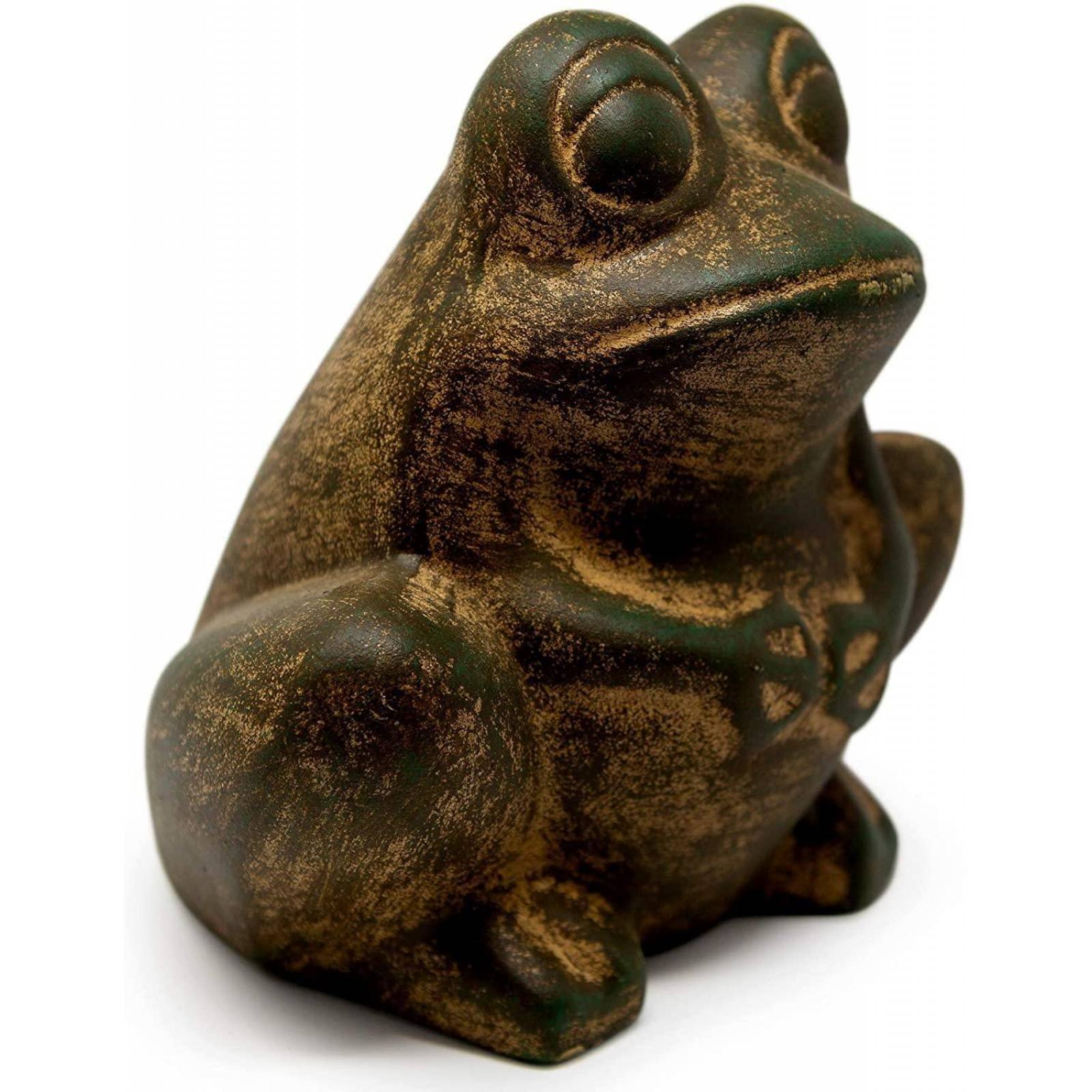 Figura de Rana Ceramica para jardin 22.86 cm Verde