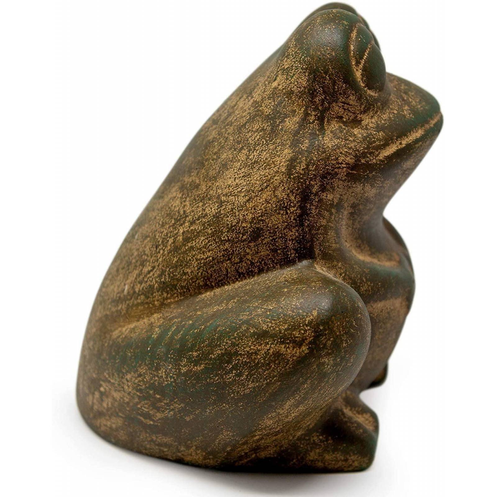 Figura de Rana Ceramica para jardin 22.86 cm Verde