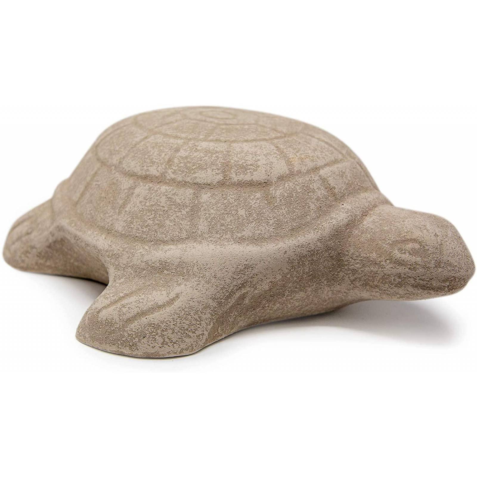 Figura de ceramica tortuga, Acabado Piedra Blanca Blanco