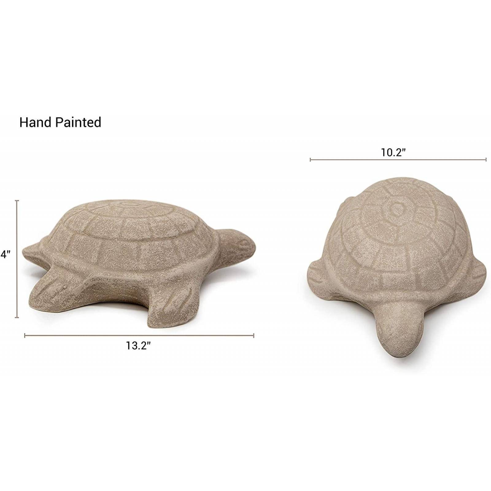 Figura de ceramica tortuga, Acabado Piedra Blanca Blanco