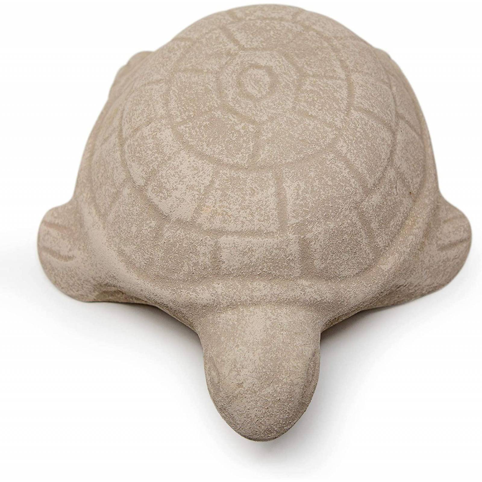 Figura de ceramica tortuga, Acabado Piedra Blanca Blanco