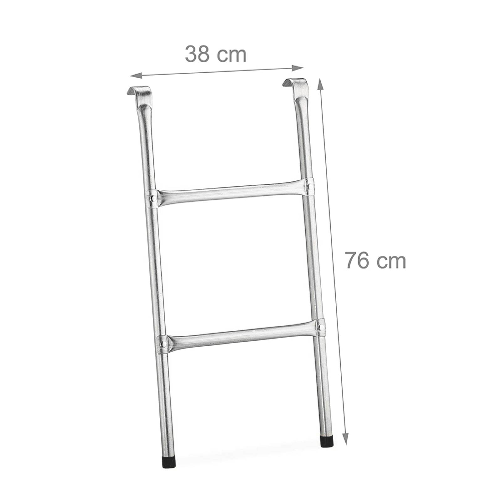Escalera Antideslizante Con Peldaños Metalico Para Trampolin Plateado