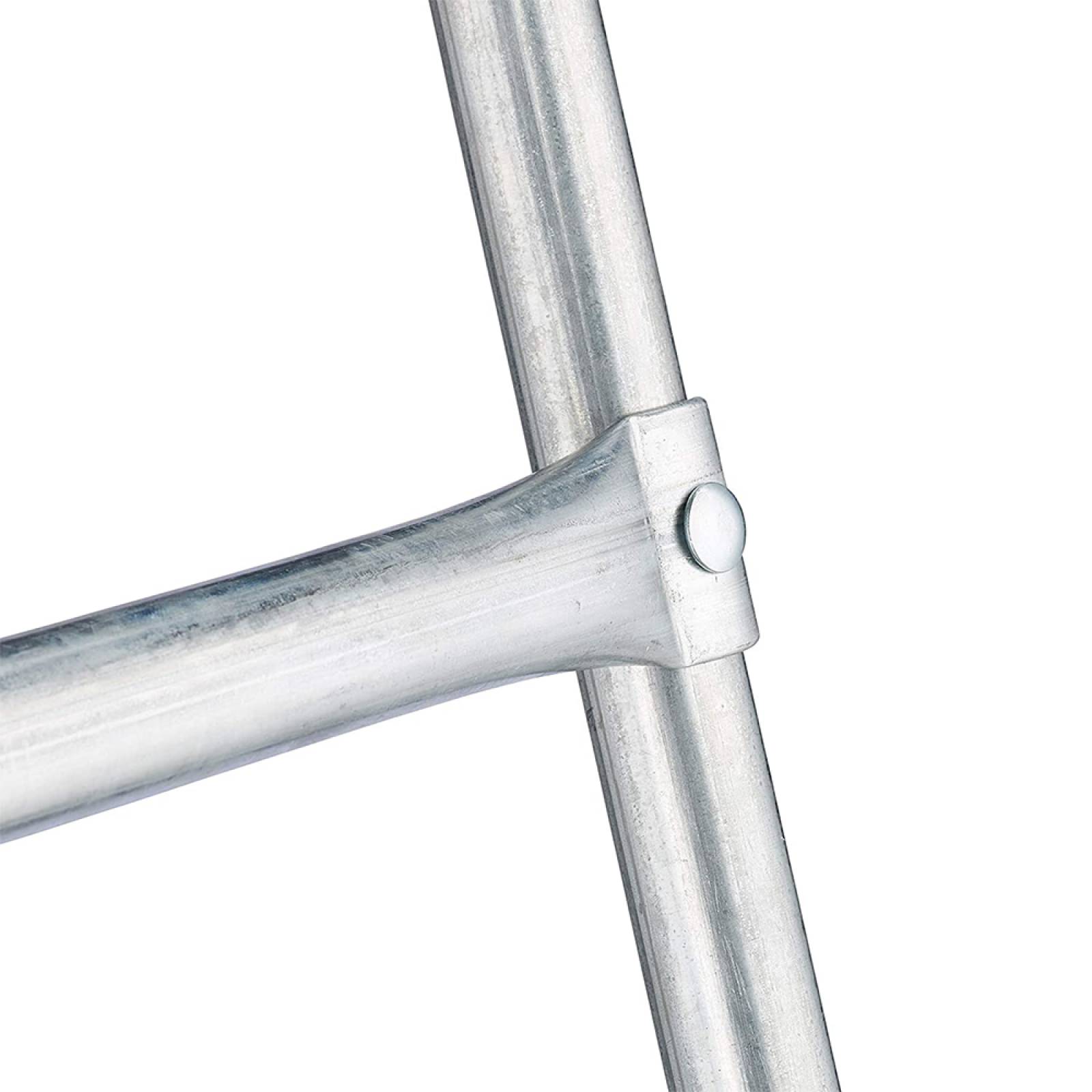 Escalera Antideslizante Con Peldaños Metalico Para Trampolin Gris