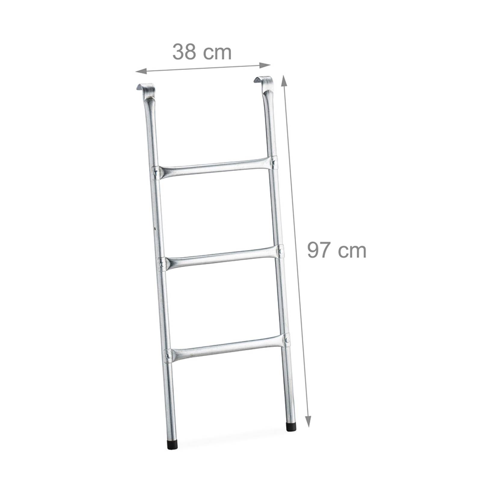 Escalera Antideslizante Con Peldaños Metalico Para Trampolin Gris