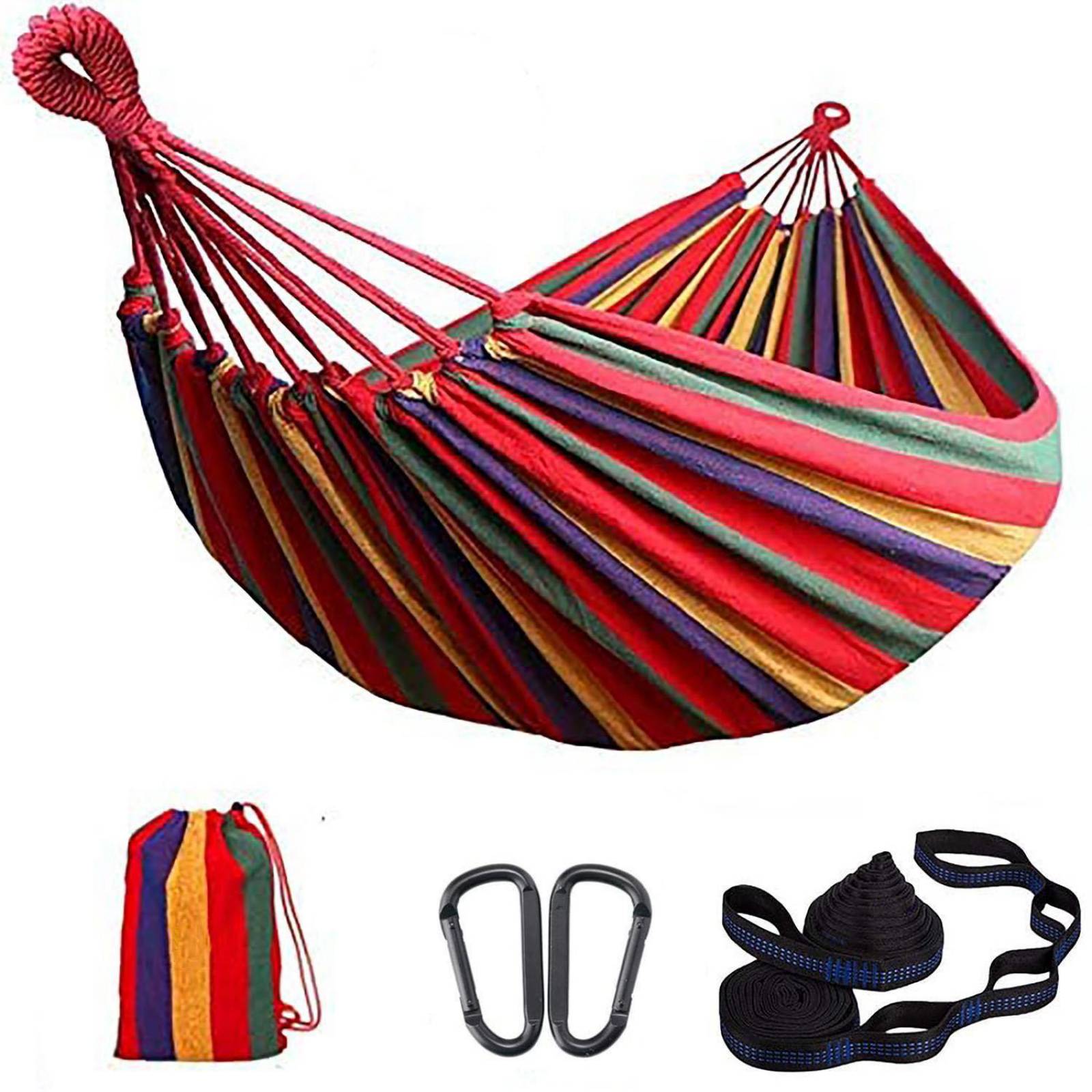 Hamaca de Tela de algodón Individual Unitalla Franjas Rojas