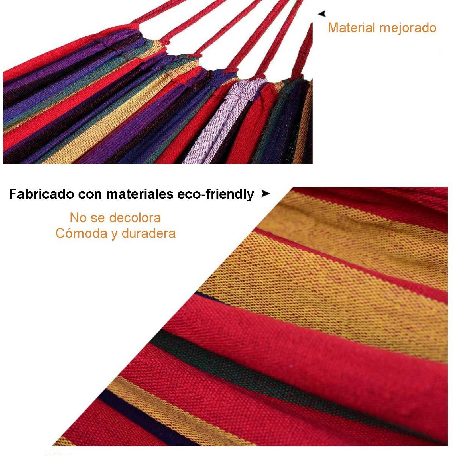 Hamaca de Tela de algodón Individual Unitalla Franjas Rojas