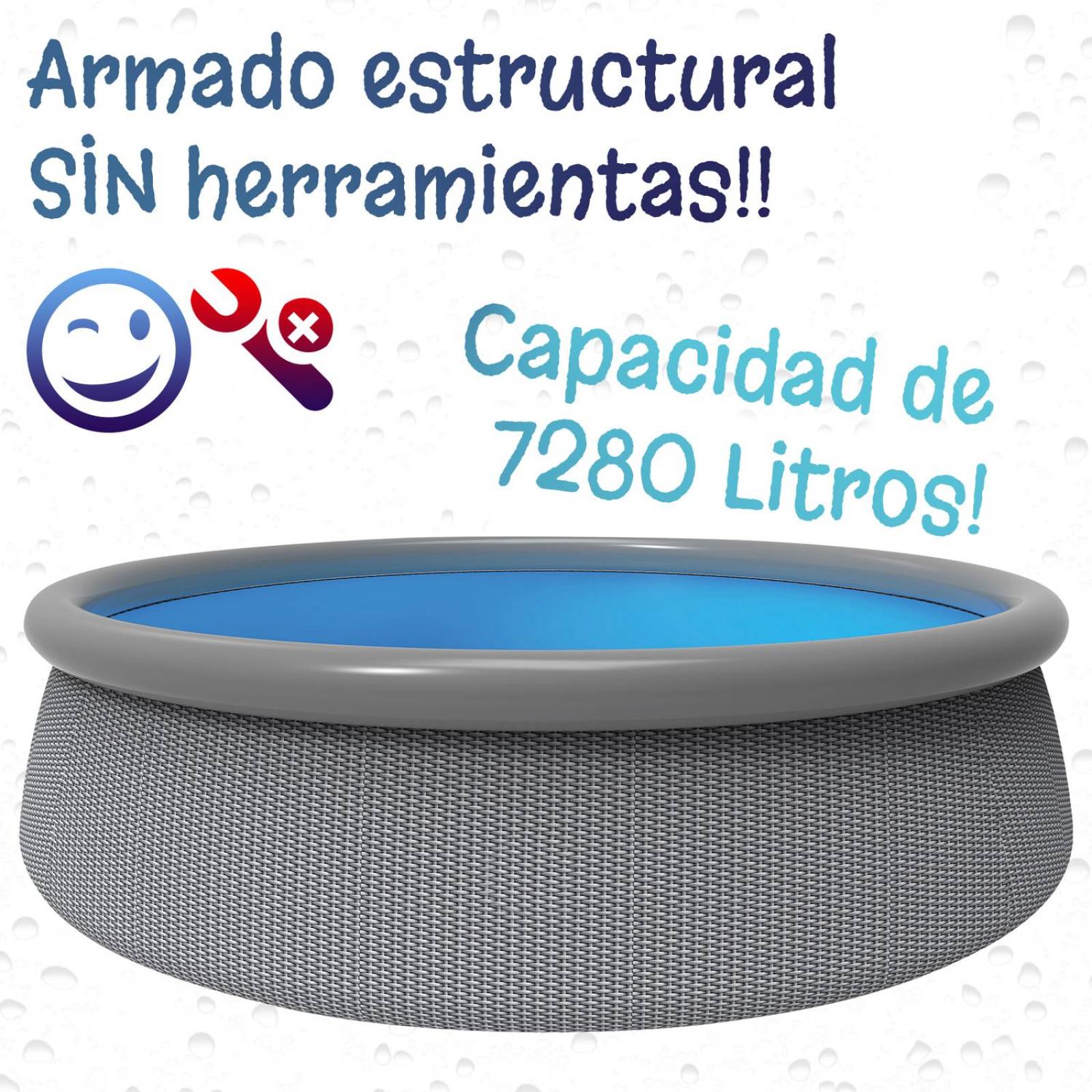 Alberca Piscina con Impresión Premium Tipo Rattan 