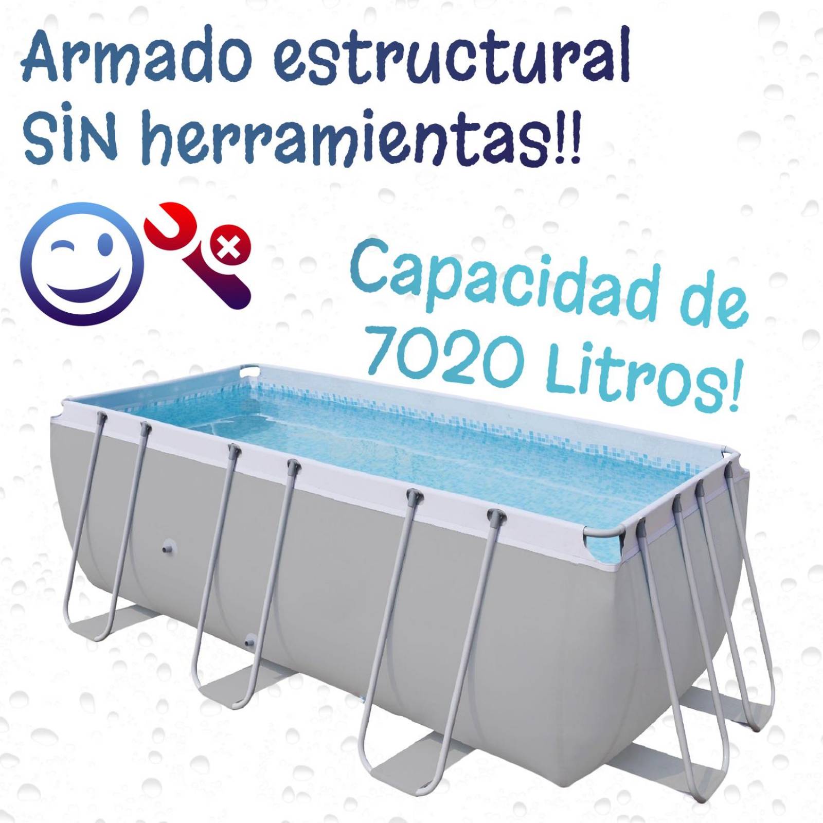 Alberca Piscina Rectangular Estructura de Acero 4.0m x 2.0m x 99cm 