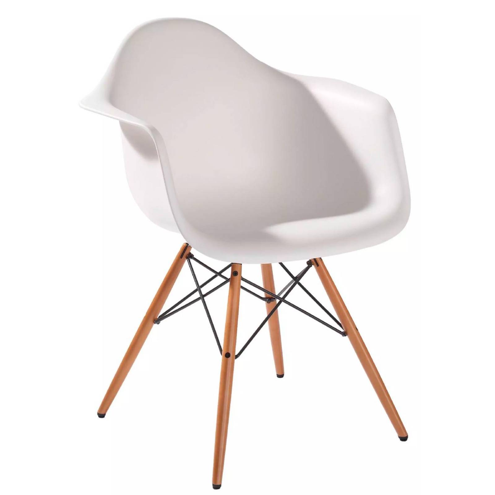 Silla Tipo Eames Con Brazos Comedor Moderno Retro Resistente Blanco