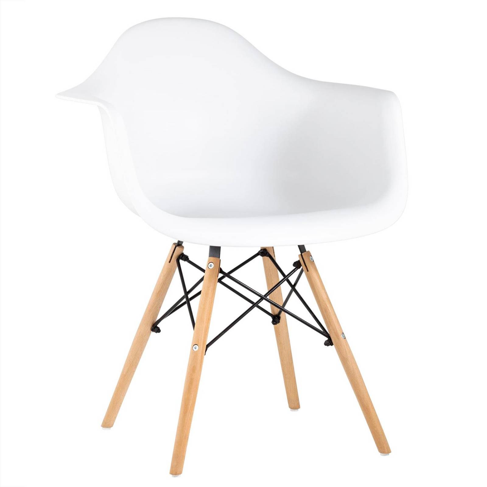Silla Tipo Eames Con Brazos Comedor Moderno Retro Resistente Blanco