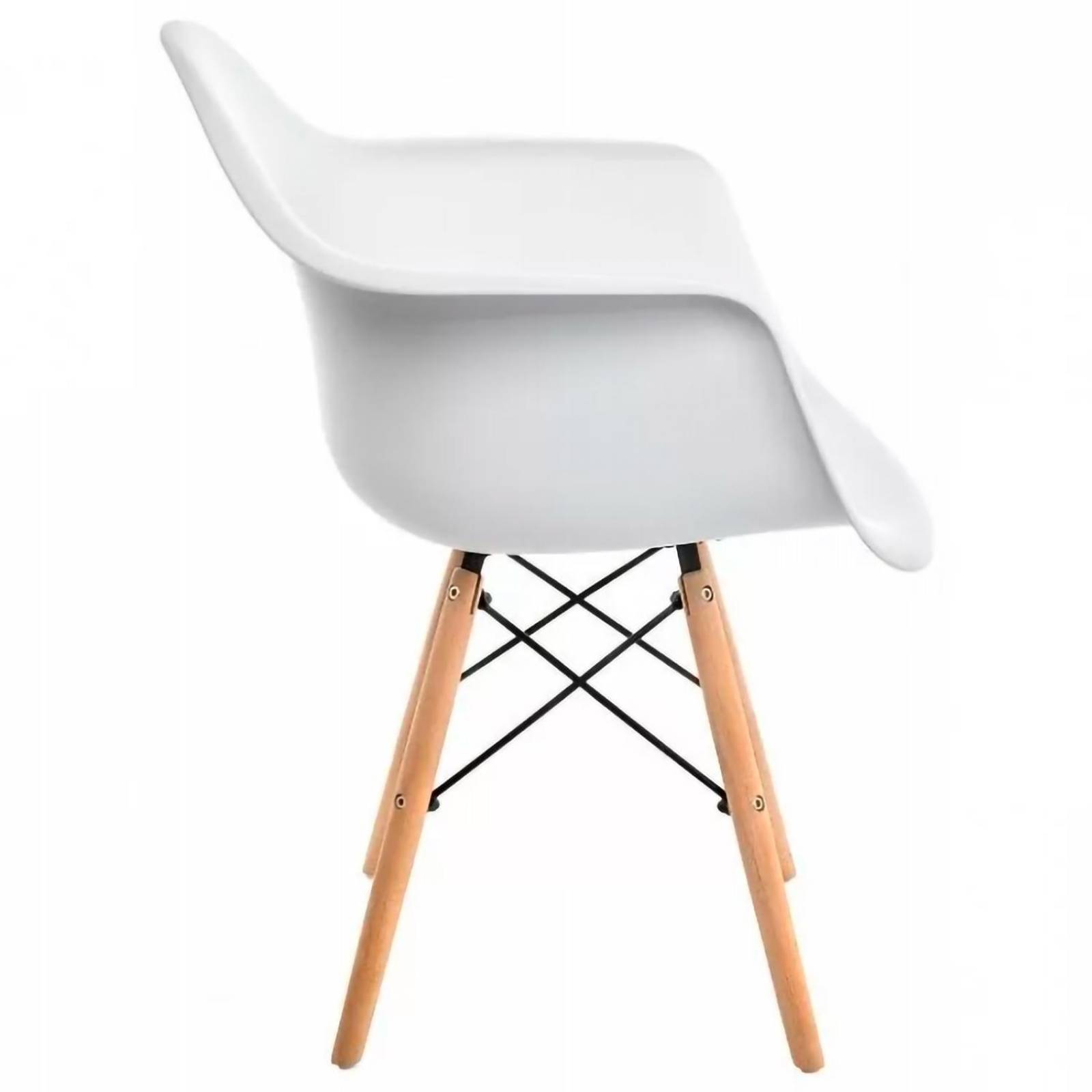 Silla Tipo Eames Con Brazos Comedor Moderno Retro Resistente Blanco