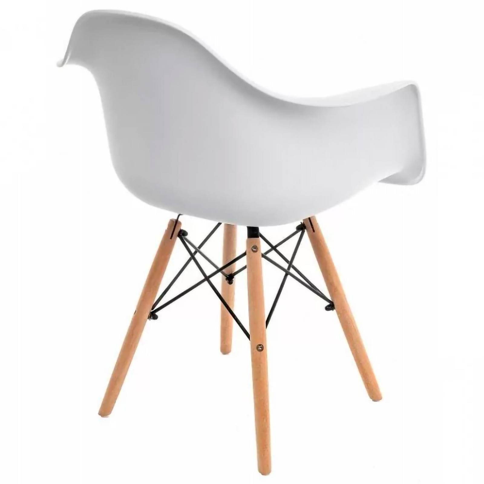 Silla Tipo Eames Con Brazos Comedor Moderno Retro Resistente Blanco