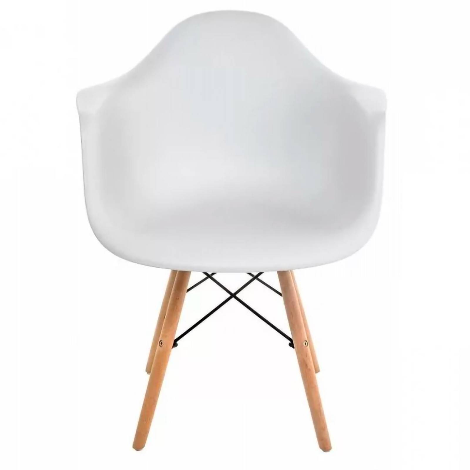 Silla Tipo Eames Con Brazos Comedor Moderno Retro Resistente Blanco