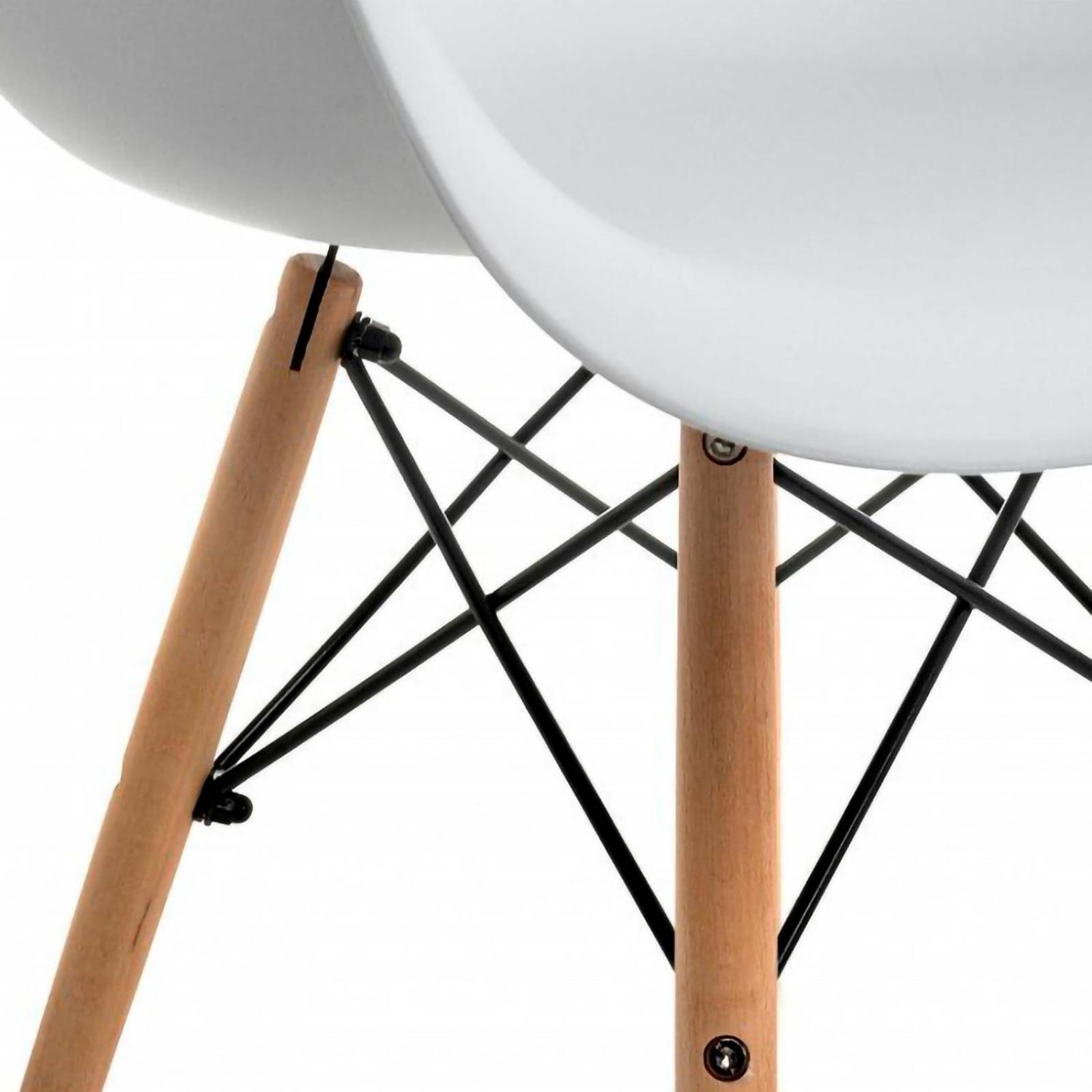 Silla Tipo Eames Con Brazos Comedor Moderno Retro Resistente Blanco