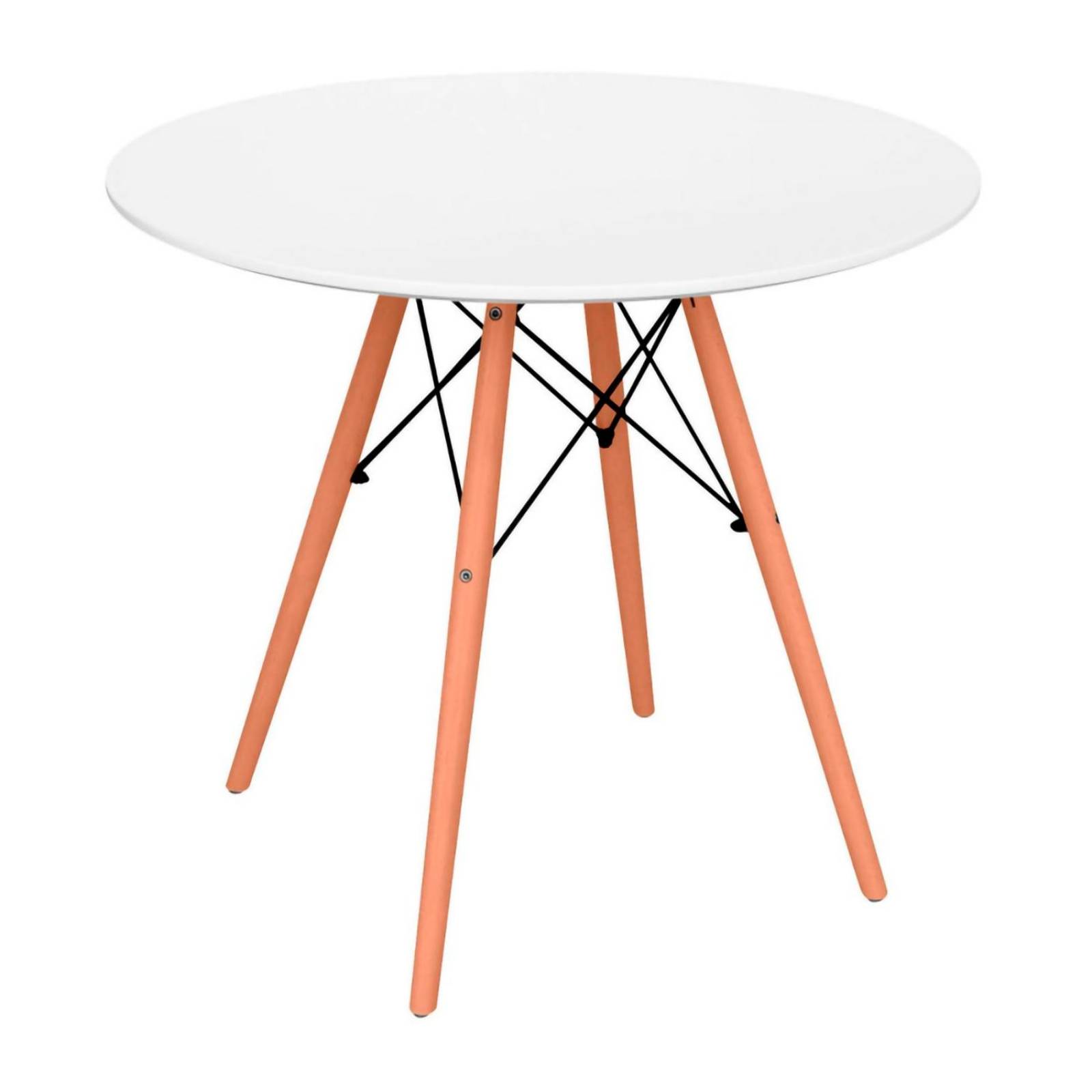 Mesa De Comedor Redonda Estilo Eames Minimalista Moderna White