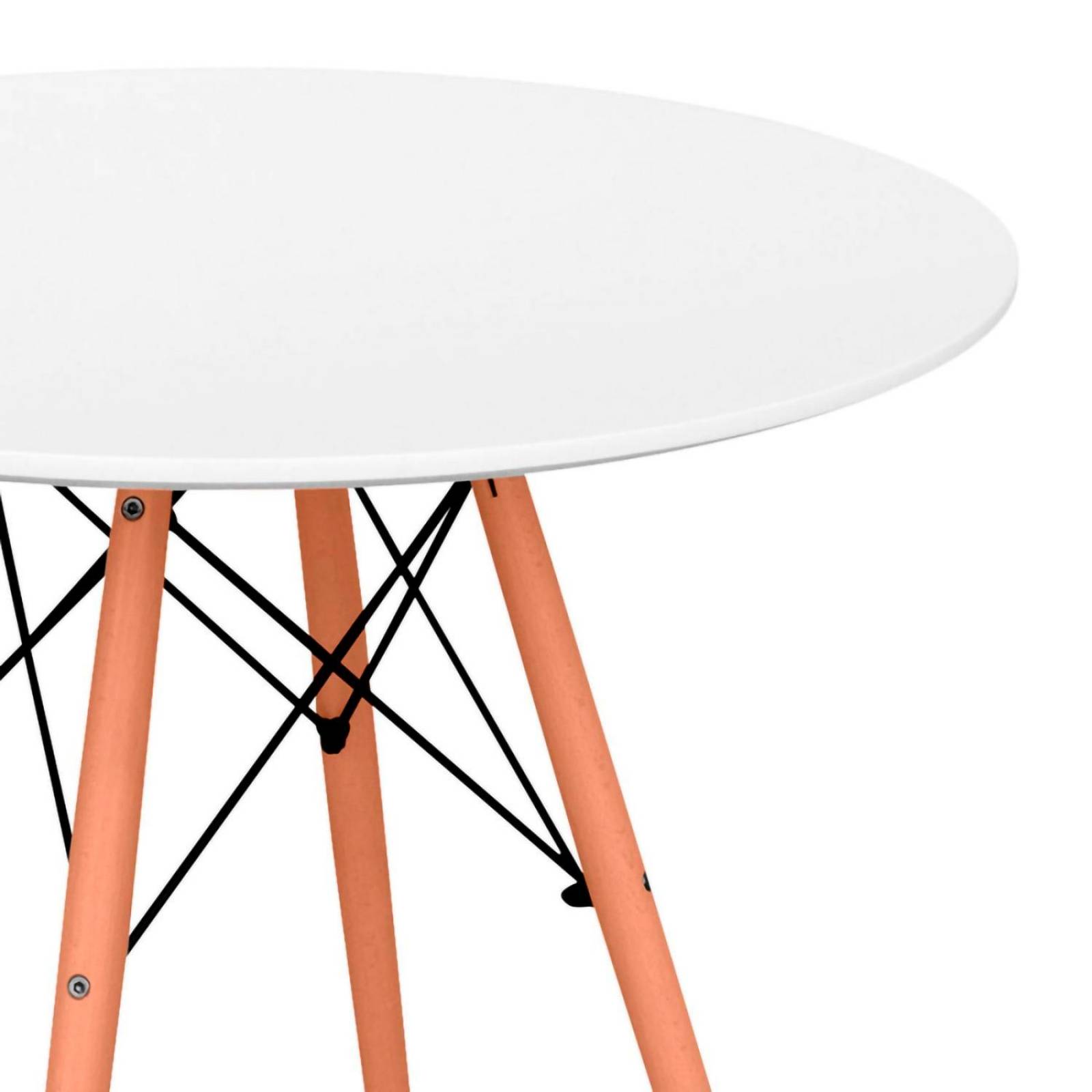Mesa De Comedor Redonda Estilo Eames Minimalista Moderna White