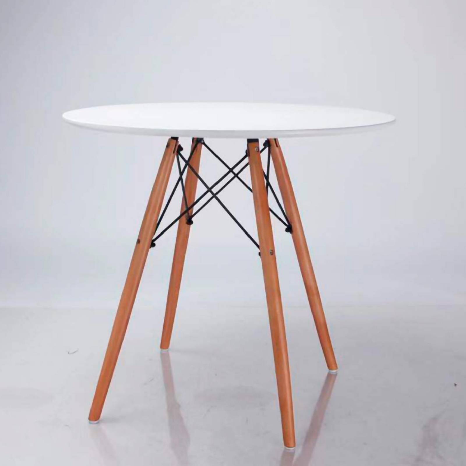 Mesa De Comedor Redonda Estilo Eames Minimalista Moderna White