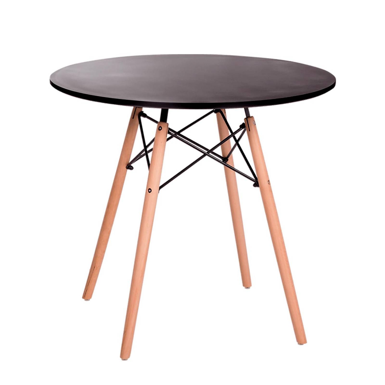 Mesa De Comedor Redonda Estilo Eames Minimalista Moderna Black