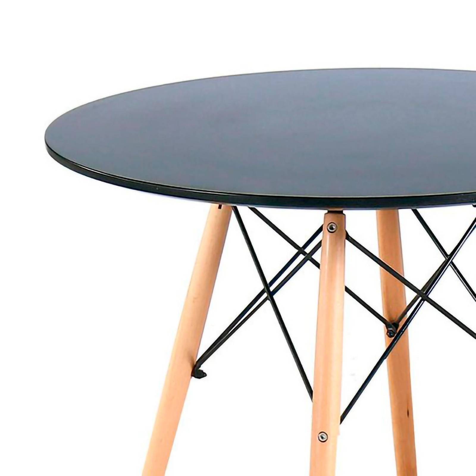 Mesa De Comedor Redonda Estilo Eames Minimalista Moderna Black