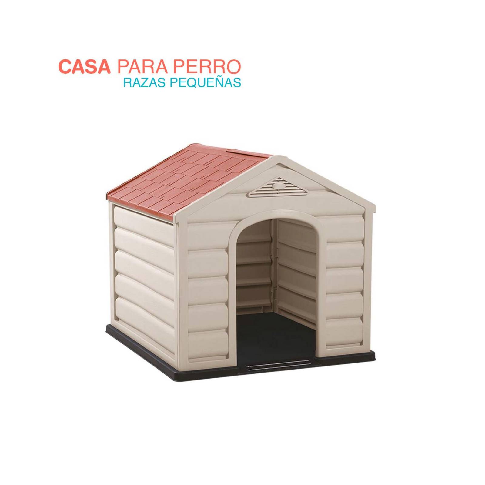 Casa Para Perro Chico Mediano De Plástico Termica Resistente Rojo