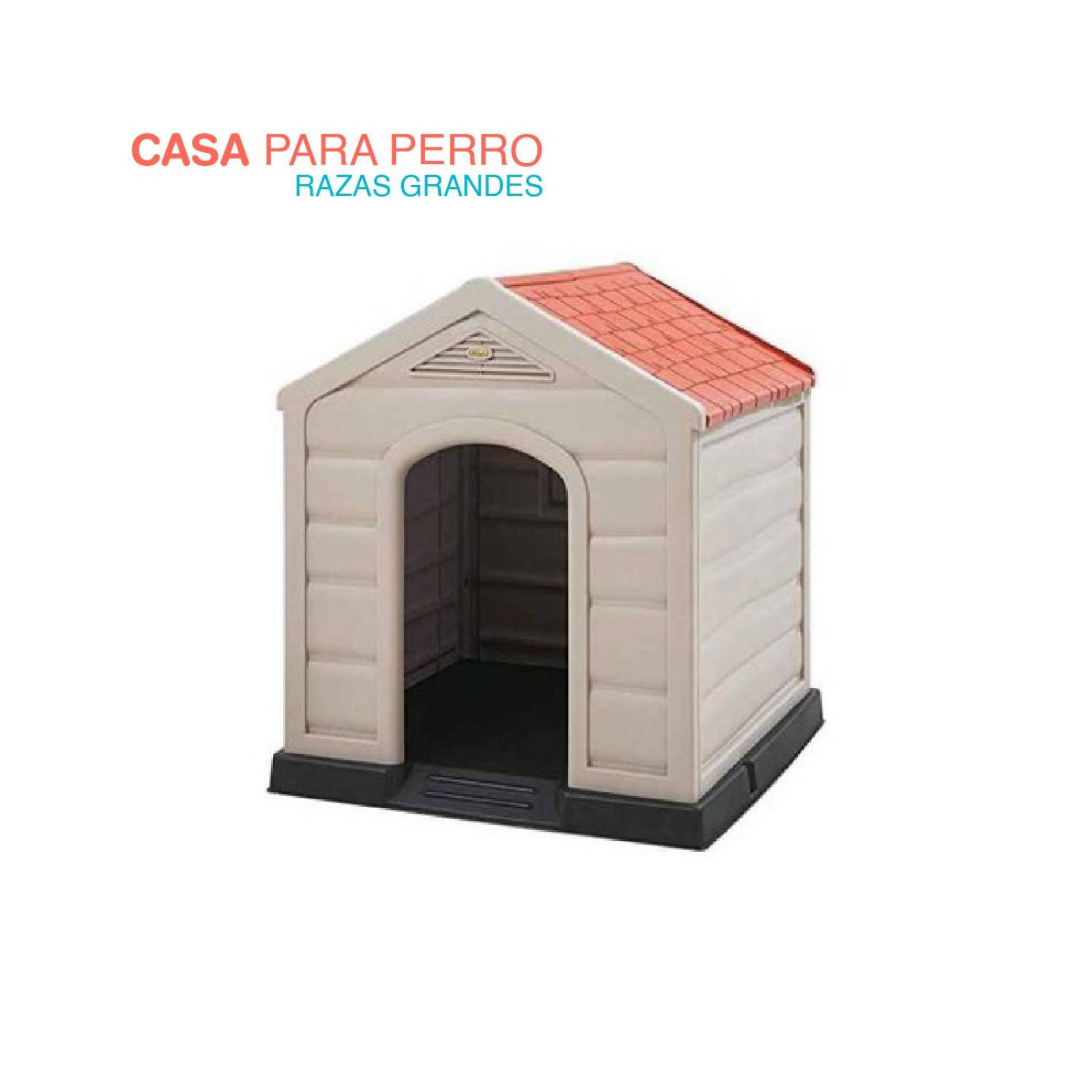 Casa Para Perro Grande Mediano Plastico Termica Resistente Rojo
