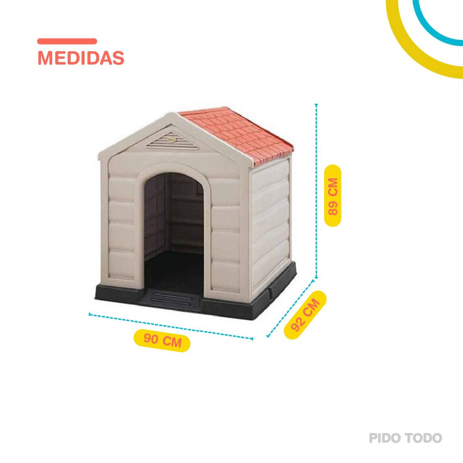 Casa Para Perro Grande Mediano Plastico Termica Resistente Rojo