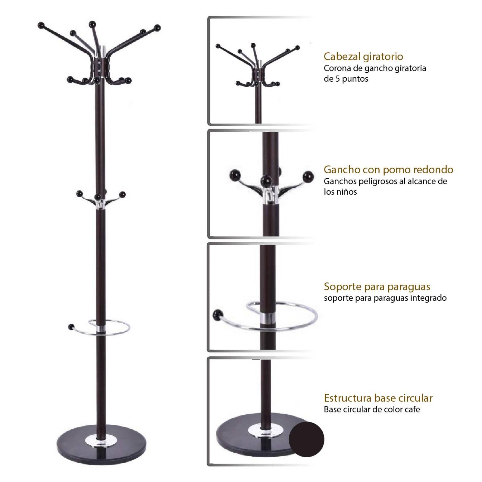 Perchero Moderno de Piso Armable Organizador Ropa Hogar 