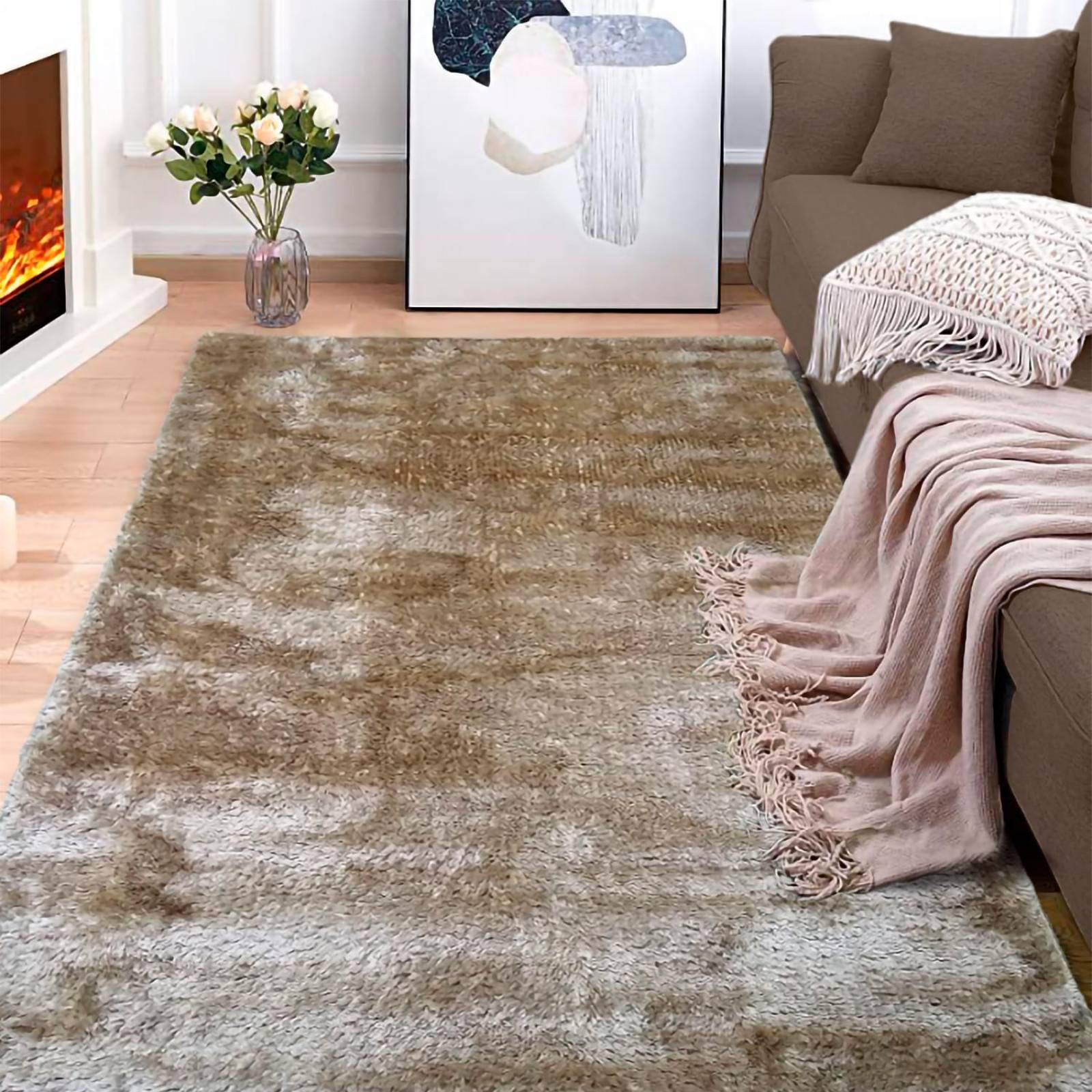 Tapete Alfombra Shaggy Suave Alta Calidad Sala 150x225cm 