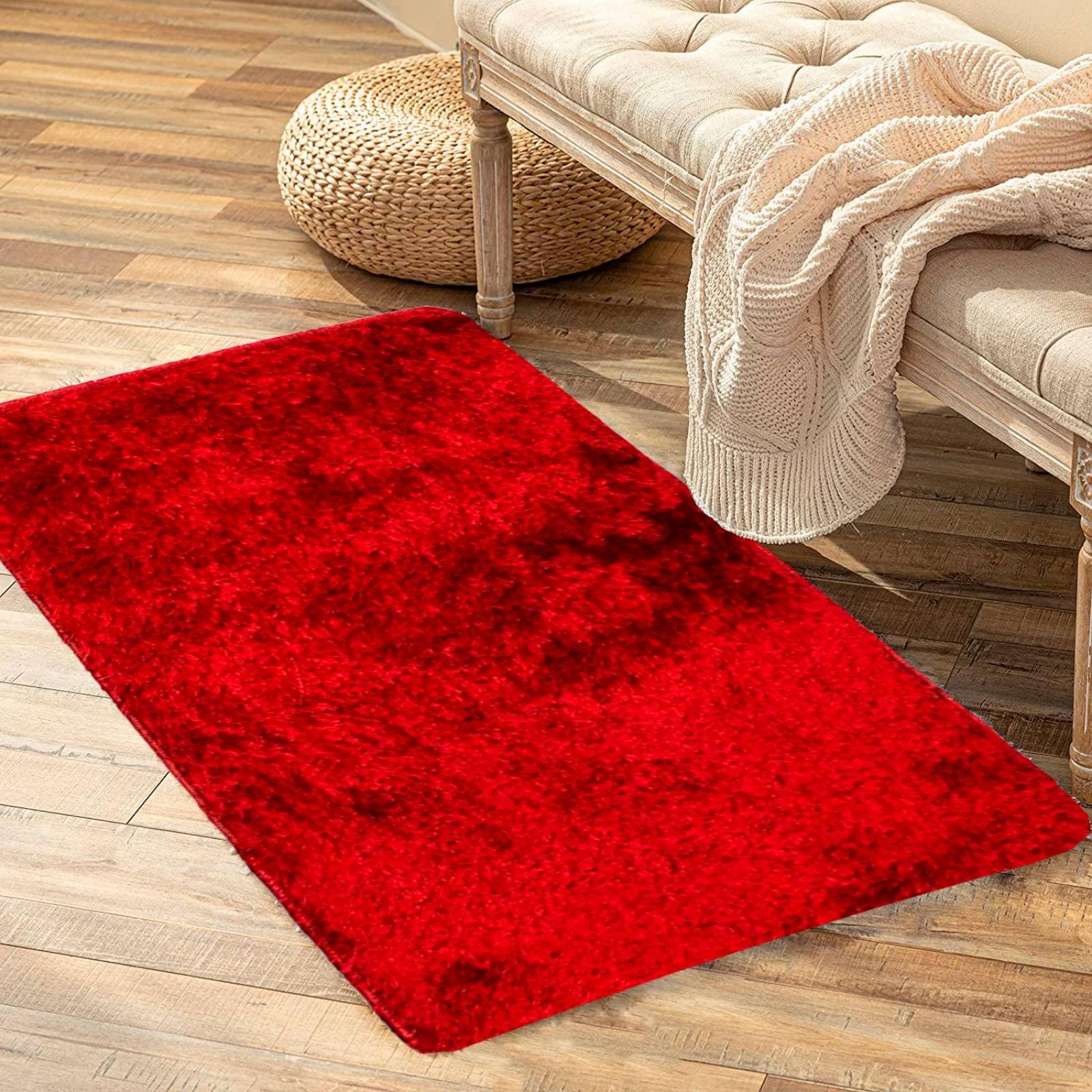 Tapete SHAGGY 0.50m x 0.80m Shaggy Rojo Rojo