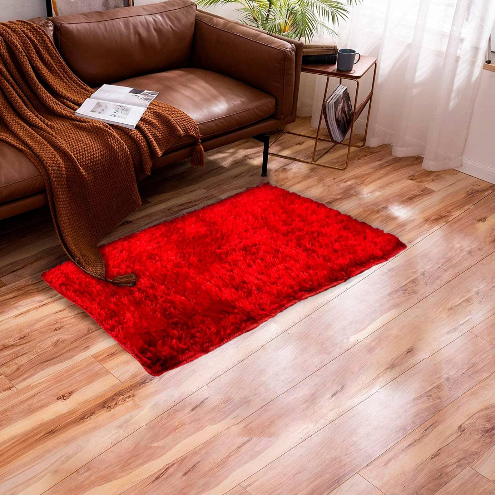 Tapete SHAGGY 0.50m x 0.80m Shaggy Rojo Rojo