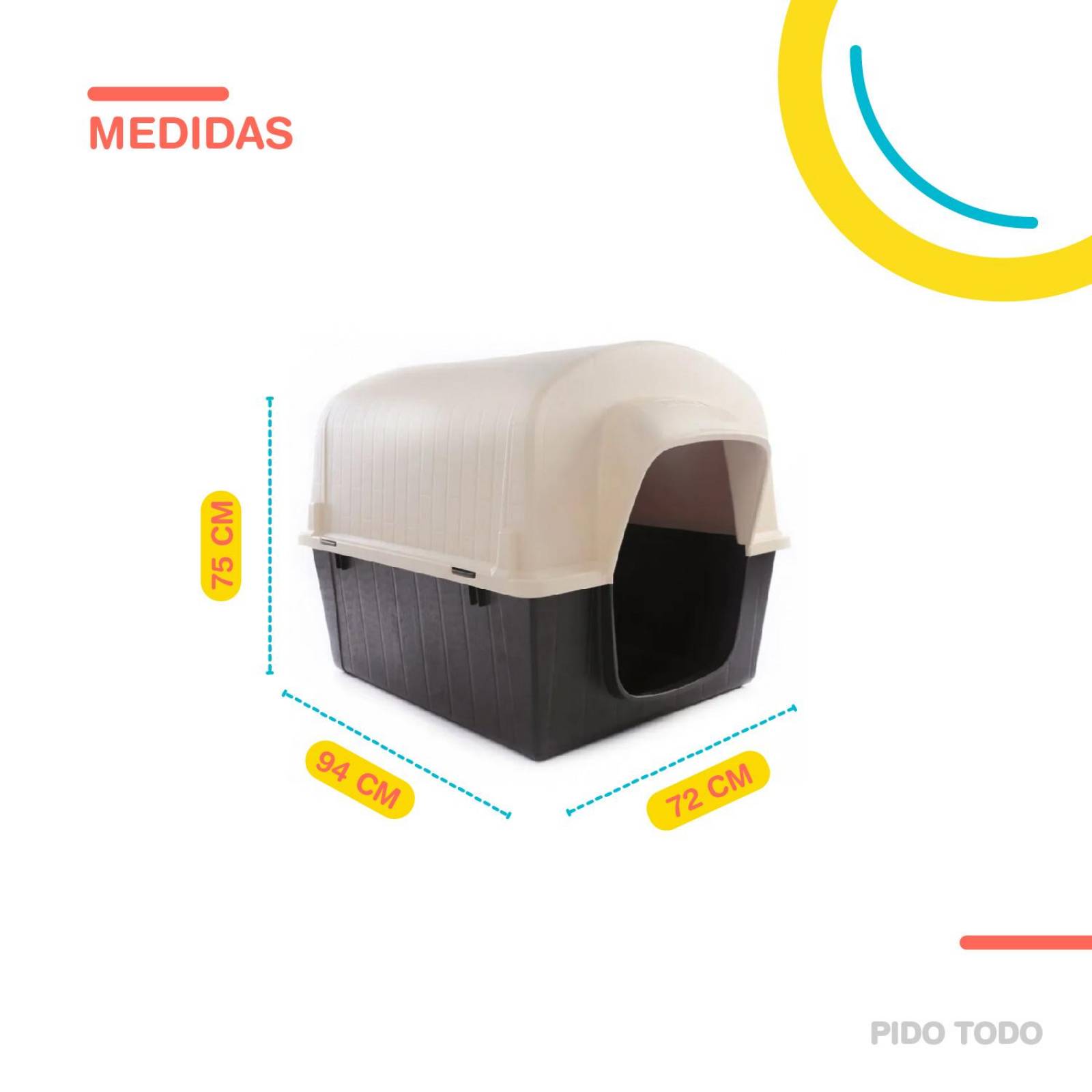 CASA PLASTICO RESISTENTE PARA MASCOTA PERRO GATO RAZA GRANDE. Ideal para perros de hasta 70 Cm - 70 Kg. 