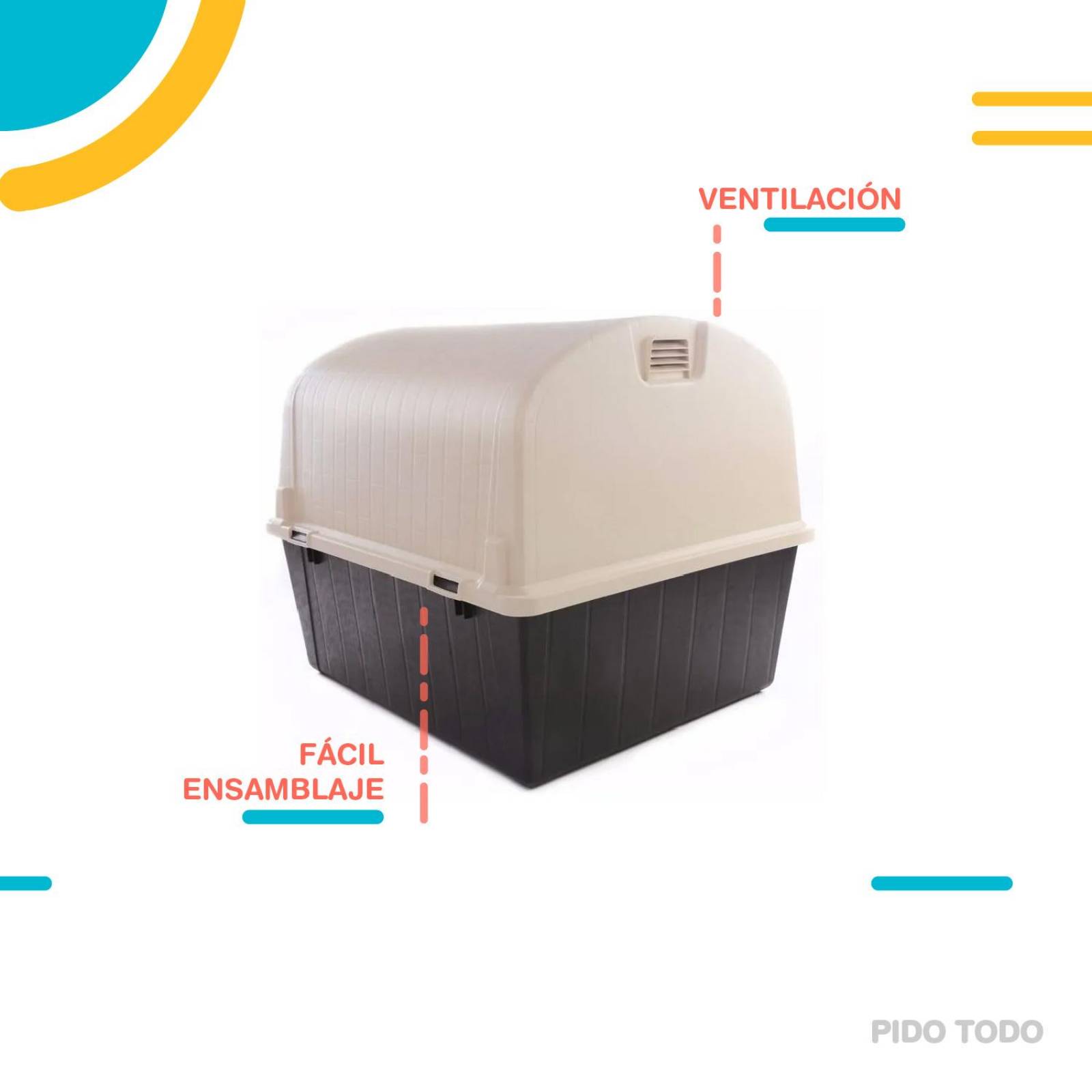 CASA PLASTICO RESISTENTE PARA MASCOTA PERRO GATO RAZA GRANDE. Ideal para perros de hasta 70 Cm - 70 Kg. 