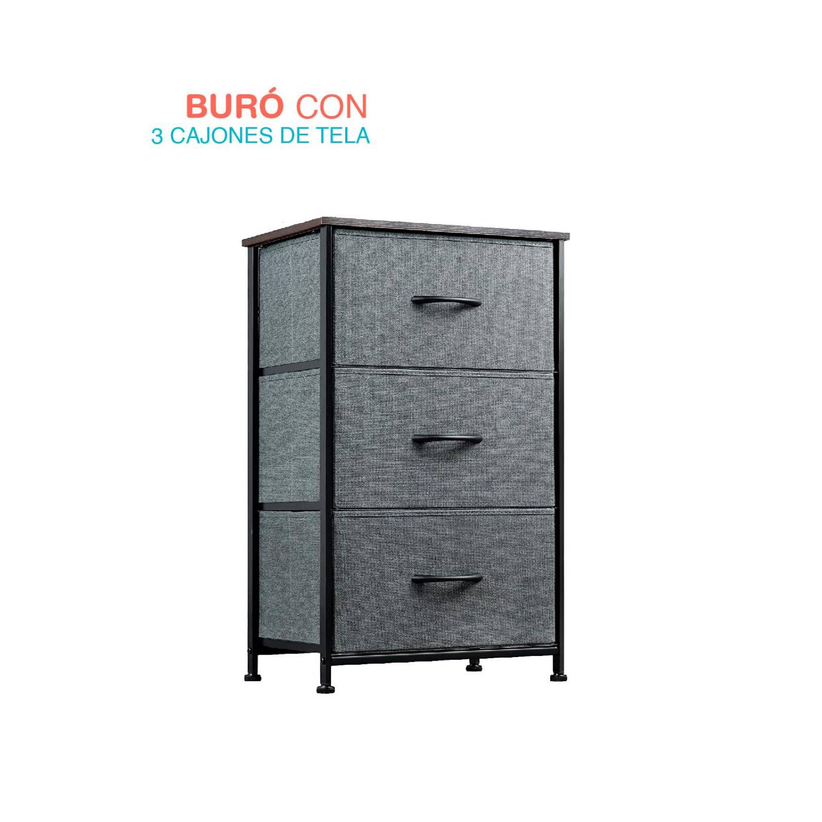 Organizador 3 Cajones Estante Gavetas de Tela Almacenamiento 